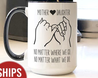 Personalized Mother Daughter Mug, Pinky Promise Gift, Mom Birthday Present