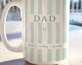 Custom Dad Name Mug, Personalized Dad Fathers day Gifts with Kids Names For Birthday Gifts For Him Pop Pop Dad Grandpa Dad Coffee Cup