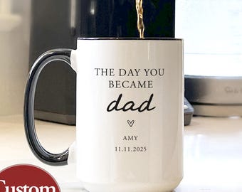 Personalized First Fathers Day Coffee Mug Gift From Baby - New Dad Gifts - First time Father Papa Birthday Coffee cup