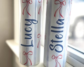 Custom Name Striped Tumbler Personalized Gift For Her Mothers Day Gift New Mom Grandma Aunt Gifts