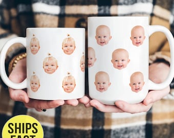 Baby Face Mug, Personalized Baby Face Photo Mug, Fathers Day Mug For Dad, Mothers Day Mug For Mom, Kids Photo Mug, Fathers Mothers Day Gift