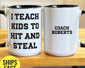 Baseball Coach Coffee Mug, Gift For Baseball Coach, Personalized Baseball Coach Gift, Softball Coach Gift, Gift For Softball Coach