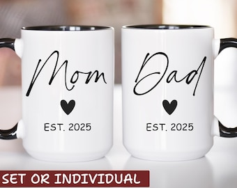 New Parents Gift, Mom and Dad Mugs, Mom Mug, Dad Mug, New Mom, New Dad, Mugs For Mom, Mugs For Dad, Pregnancy Announcement
