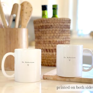 Custom Name Doctor Mug Personalized PHD Graduation Gift Med School Grad Present Doctorate Mug New DR Mug White Coat Ceremony Gifts For Her immagine 4