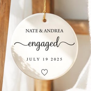 Engaged Ornament 2025, Custom Engagement Ornament with Names & Date, Personalized Wedding Ornament, Wedding Gift