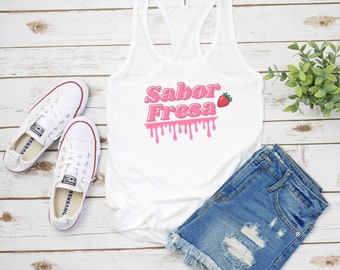 Sabor Fresa, Fuerza Regida Tank top, Music-Inspired Style, Unisex Softstyle Tank top, Sabor FRESA Tank top inspired by Fuerza Regida Musica