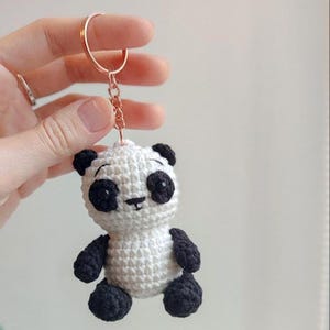 Handmade Crochet Panda Keychain | Cute Mini Amigurumi Bag Accessory Gift for Kids | Crochet accessories | Mini Panda Keychain