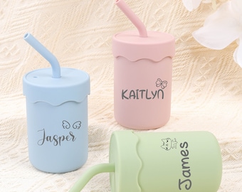 Personalized Silicone Sippy Cup: Engraved Toddler Training Cup