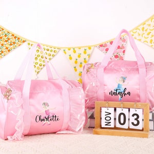 Personalisierte Ballerina-Tasche, benutzerdefinierte Duffle-Tasche, Tanz-Make-up-Tasche, Geschenk für Kinder, Geburtstagsgeschenk, Geschenk zum Tanzen