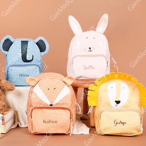Custom Cartoon Animal Toddler Backpack,Personalized Kids School Bag,Embroidered Schoolbag,Cute School Bag for Girls Boys,Birthday Gift