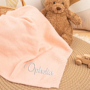 Customed Embroidery Baby Blanket,Soft Cotton Knit,Personalized Baby Name Blanket,Gift for Newborn Baby,Stroller Blanket,Newborn Keepsake