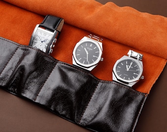 Custodia da viaggio personalizzata in pelle per orologi: 6 scomparti