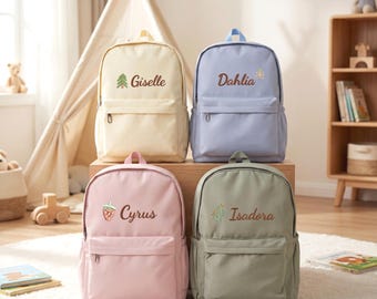Custom Name Backpack,Personalized Embroidery Kids Backpack,Cute School Bag for Girls Boys,Kids School Bag,Birthday Gifts,Back to School