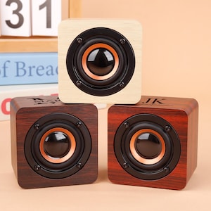 Personalized Bluetooth Speaker,Mini Wood Speaker,Engraved Portable Bluetooth Speaker,Portable and Rechargeable,Bridesmaid and Groomsmen Gift