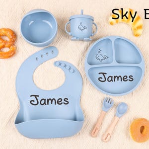 パーソナライズされた刻印入りベビーダイニングセット、幼児用給餌セット、カスタムネームボウルプレート、子供用離乳食セット、1歳の誕生日プレゼント、名前入り給餌セット