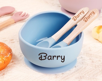 Personalisiertes Baby Set: Silikonnapf & Spork mit Gravur