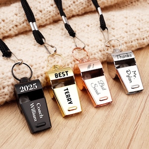 Personalised Whistle with Engraving,Football Coach Gift Anniversary Gifts for Him,Engraved Soccer Football Basketball Teacher Appreciation
