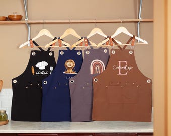 Personalized Kids Apron: Christmas Cookie Baking, Animals Design