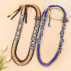 Custom Name Graduation Lei: Braided Ribbon Class of 2025 Keepsake