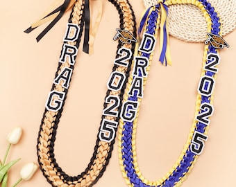 Custom Name Graduation Lei: Braided Ribbon Class of 2025 Keepsake