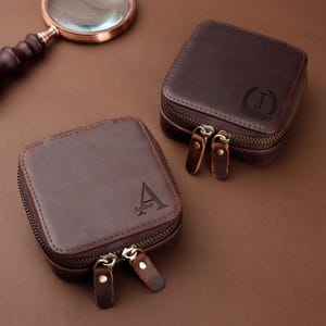 Benutzerdefinierte Leder Reise benutzerdefinierte Schmuckschatulle, echte Uhrenbox mit Reißverschluss, Schmuckaufbewahrung, Schmuckschatulle mit Gravur, Geschenk für Mama