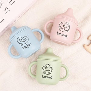 Custom Engraved Silicone Sippy Cup: Baby Training Tumbler