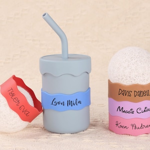 Personalized Bottle Label,Custom Engraved Silicone Bottle Bands,Baby Bottle Labell,Cup Labe,Daycare label,Nonslip cup sleeve,Sippy Cup Label
