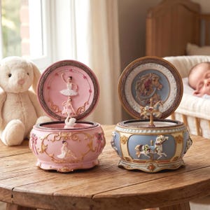 Engraved Carousel Music Box: Keepsake Gift with Ballerina