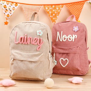 Benutzerdefinierte Name Kleinkind Rucksack, personalisierte Kinder Schultasche, benutzerdefinierte Kleinkind Cord Rucksäcke Geburtstagsgeschenk, niedliche Schultasche für Mädchen Jungen