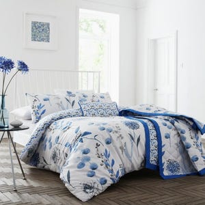 Ensemble housse de couette en coton à fleurs : literie bohème audacieuse, personnalisation en option