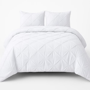 White Pinch Pleat Duvet Cover Set – Elegant Bedding by Meg’s Crafty Comforts, Hotel Style Bedroom Decor, Available in All Sizes