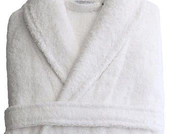 Monogrammed Cotton Terry Bath Robe: Shawl Collar, One Size