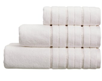 White Cotton Bath Towel with Metallic Stitching - Personalized Embroidery