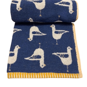 Navy Blue Seagull Turkish Cotton Towels – 100% Jacquard Weave Bath Towels