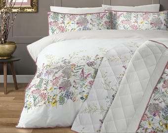 Wildflower Duvet Cover Set: 200 Thread Count Cotton Bedding