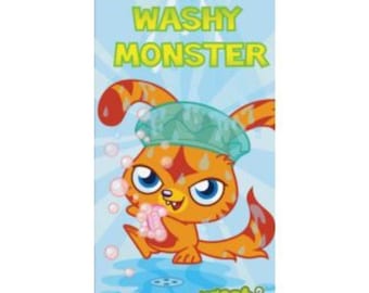 Personalized Moshi Monsters Beach Towel – Washy Monster Initial Design