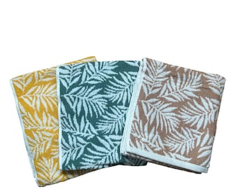 Botanical Leaf Turkish Cotton Towels: Soft Bathroom Decor