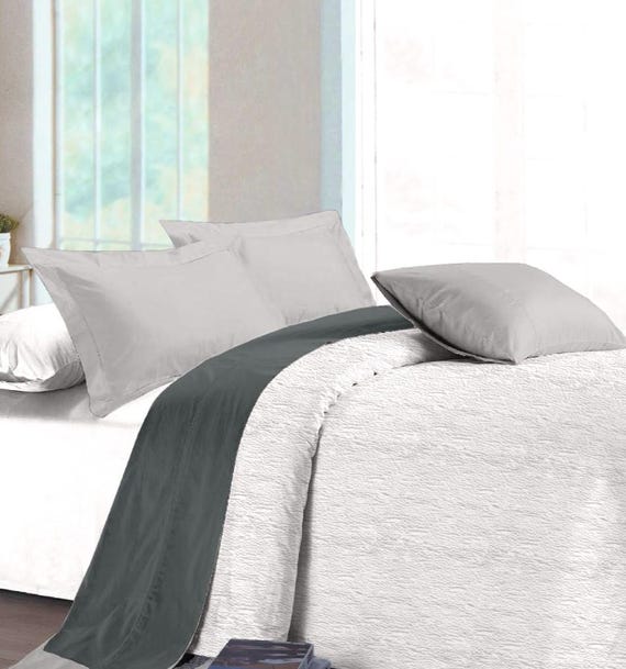Heavyweight White Cotton Bedspread – Matelassé Style Textured Coverlet – Classic French Country Bedding
