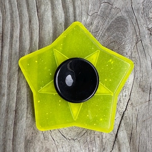 Doorschijnende UV-gele stervorm fidget spinner epoxyhars