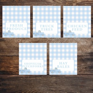 Afdrukbare buffetkaarten Little Blue Truck