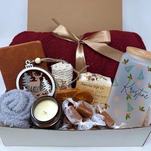 Christmas Gift for Women,  Festive Gift Box for Her, Holiday Gift Basket, Secret Santa gift, Personalized Christmas gift, Xmas Gift Package
