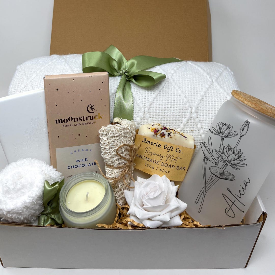Sympathy Gift Box: Comfort Care Package With Blanket, Candle