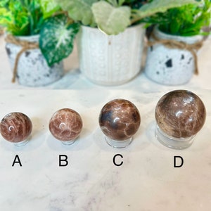 Black Moonstone Sunstone Mix Spheres