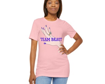 Unisex-Kurzarm-T-Shirt aus Jersey JGA Team Braut