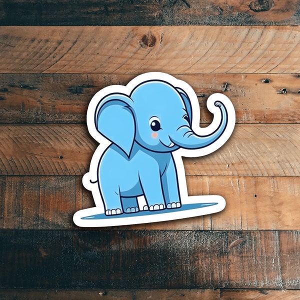 Cute Elephant, Funny Sticker for Laptop, Water Bottle, Stanley, Hydroflash, Phone, Desk, Hard Hat, Computer, Car, Gift, High Quality Sticker