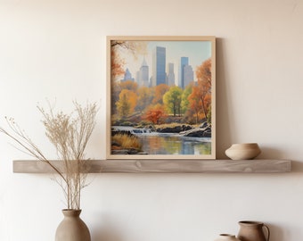 Central Park and Skyline - Digital Print