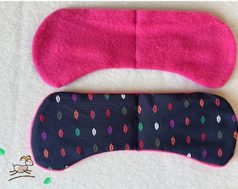 Eco-Friendly Weighted Eye Mask, Fun Patterns!! Handmade Luxurious Cashmere/Silk, Cashmere Cutie Chillable Adjustable Sleep De-Stress Relax