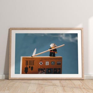 Lámina artística de bombero LEGO vintage: tamaño A3, A4 y A5 / Papel profesional de primera calidad