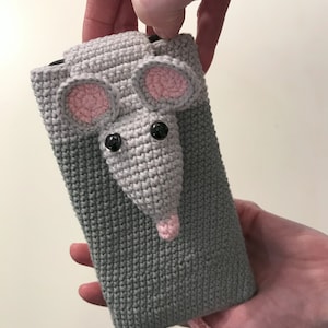 かわいいネズミの携帯ケース/バッグのかぎ針編みパターン