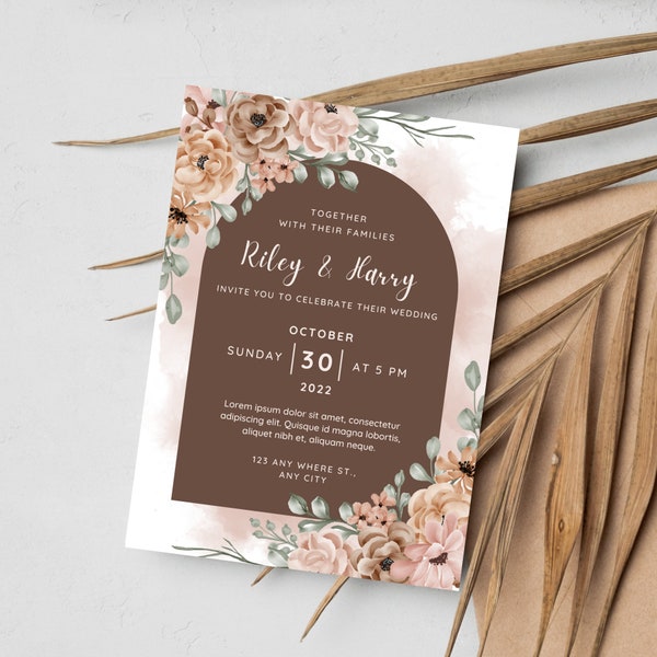 Wedding Invitation Template | Invitation Template | Wedding | Editable Template | Digital Download | Instant Download | Invite | Wedding IV